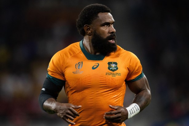 Australia wing Marika Koroibete looking on during a Wallabies match
