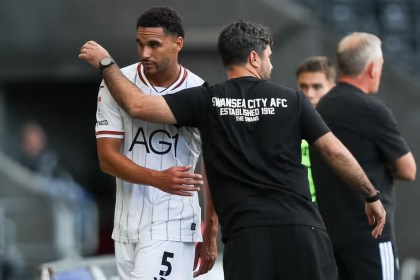 Swansea City captain Ben Cabango in action