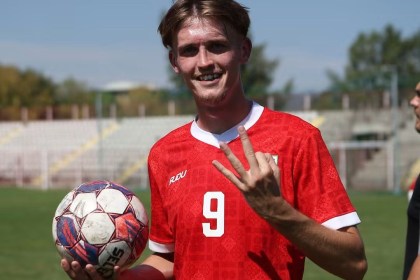 Pure Swansea striker Casey Coughlin in a Wales shirt