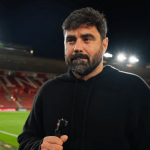 Swansea City head coach Vitor Matos speaking at his post-match press conference after the defeat at Southampton