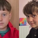 Two photographs of missing 12-year-old Junior, one in a red Sonic the Hedgehog top and one in a black hoodie