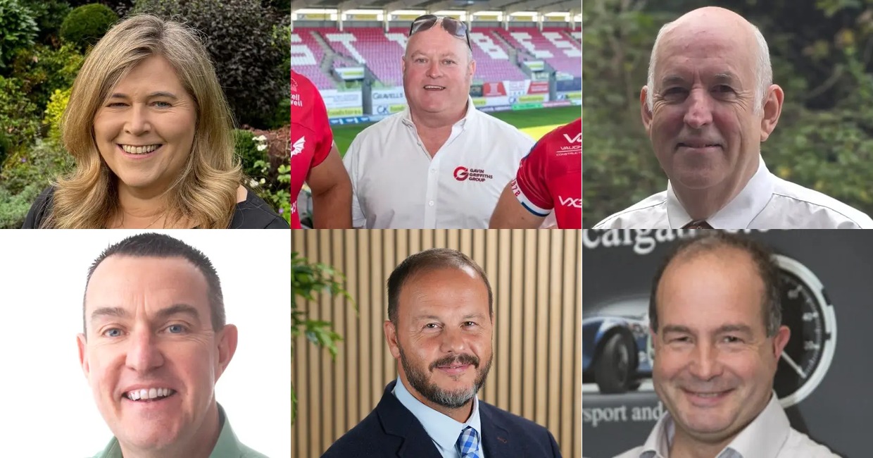 Montage of six headshots of manufacturing leaders from Swansea Bay named in Make UK's 130 Honours