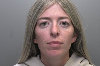 Custody image of Sally Harris, 31, from Neath, who was sentenced for travel insurance fraud
