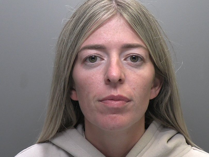 Custody image of Sally Harris, 31, from Neath, who was sentenced for travel insurance fraud