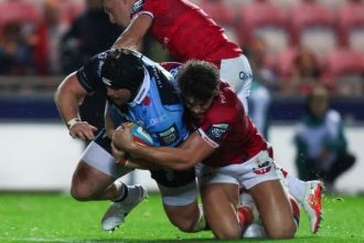 Scarlets in action against Cardiff at Parc y Scarlets