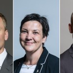 Three-panel composite of Swansea West MP Torsten Bell, Gower MP Tonia Antoniazzi and Aberafan Maesteg MP Stephen Kinnock