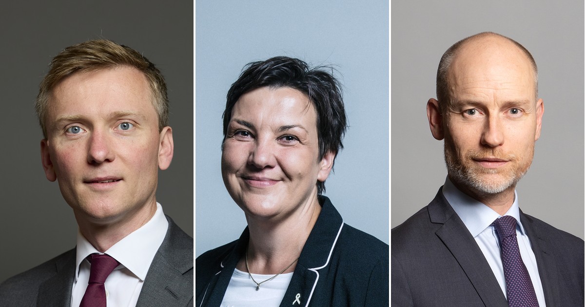Three-panel composite of Swansea West MP Torsten Bell, Gower MP Tonia Antoniazzi and Aberafan Maesteg MP Stephen Kinnock