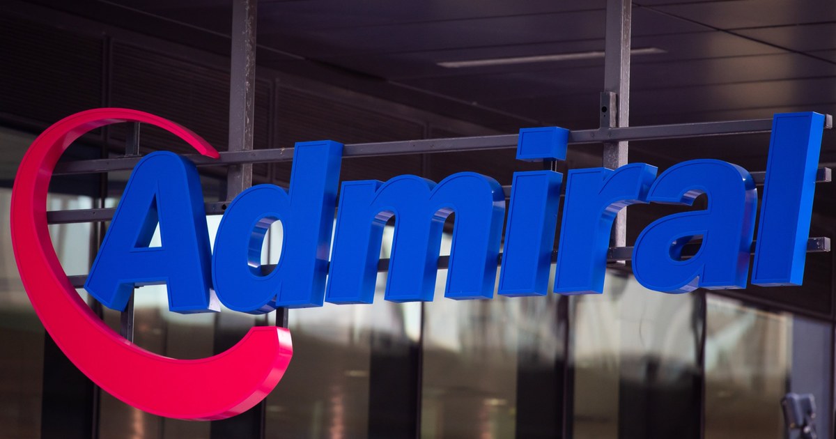 The blue Admiral sign with its pink swoosh on the front of an Admiral office
