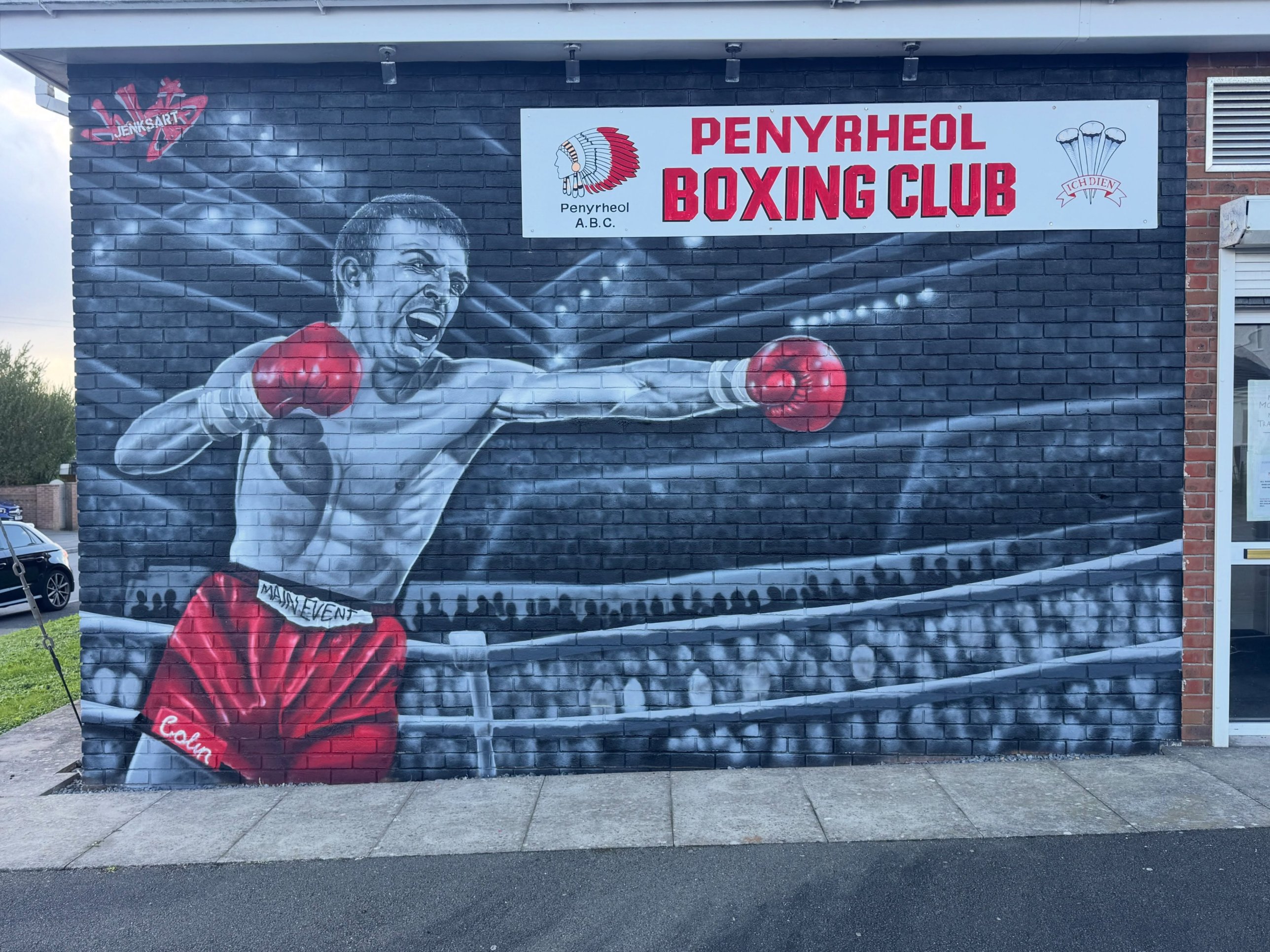 PENYRHEOL: ‘The Punch’ Colin Jones painted on the wall of his old boxing club