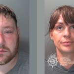 Custody photographs of Craig Godfrey, left, and Michaela Nicholls, right, side by side
