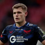 Scarlets back-rower Taine Plumtree in the region's blue Challenge Cup kit